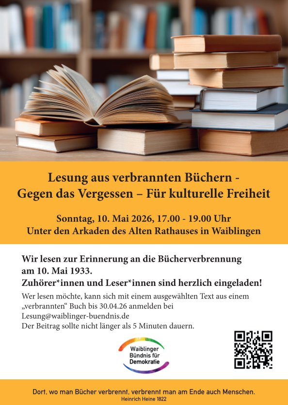 Lesung gegen das Vergessen 10. Mai 2026