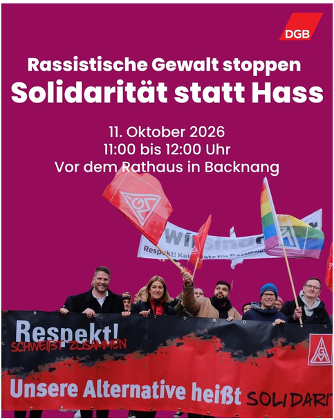 Kundgebung, So, 11. Oktober, 11.00 Uhr, Rathaus Backnang