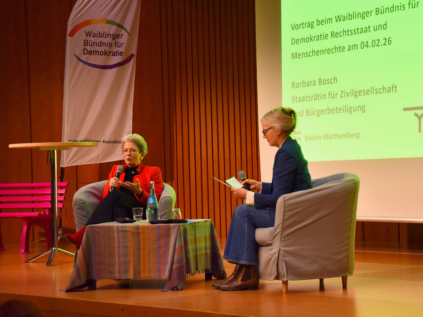 Barabara Bosch im Gespräch mit Uschi Entemann Barabara Bosch im Gespräch mit Uschi Entemann