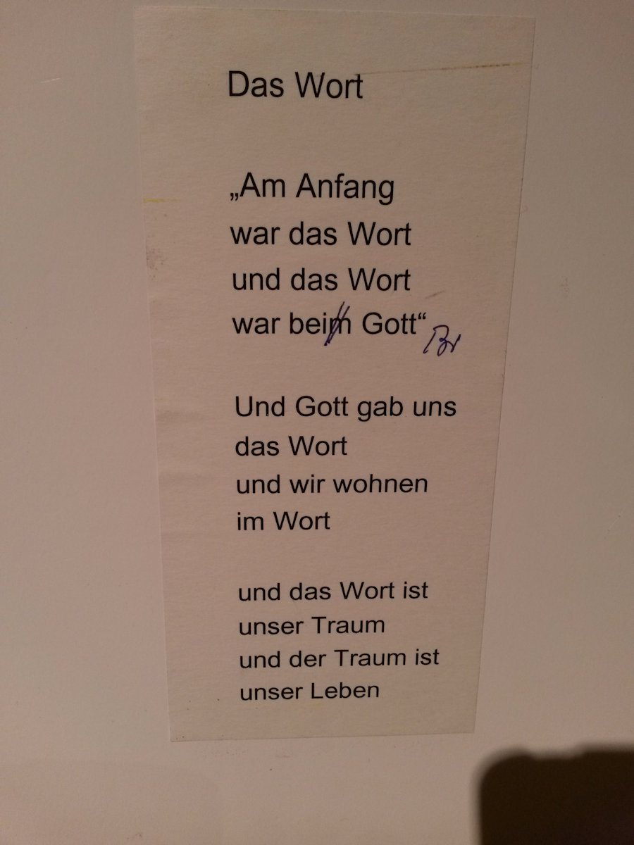 Rosen Ausl&auml;nder „Das Wort“, Wortkino Stuttgart