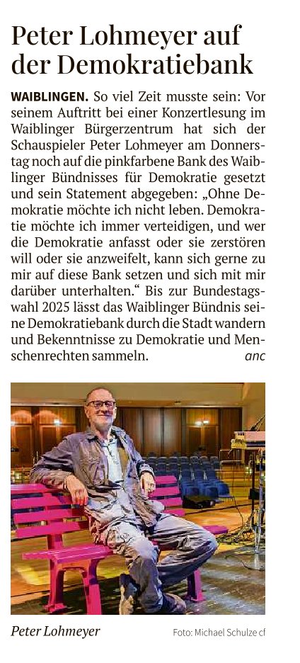 Peter Lohmeyer in der Stuttgarter Zeitung vom 12. Oktober