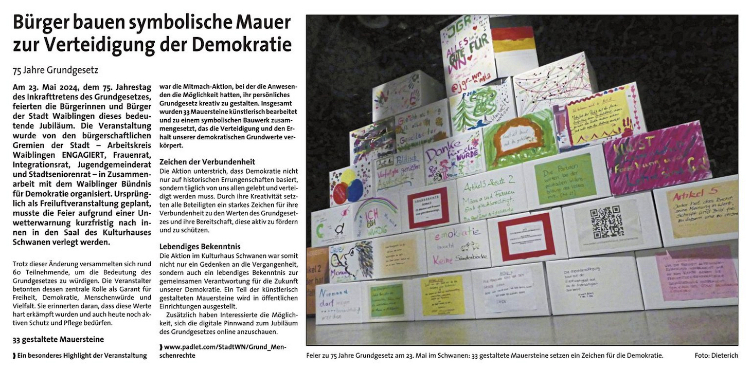 Screenshot des Zeitungsartikels