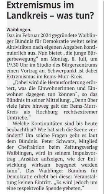 Extremismus im Landkreis - was tun?