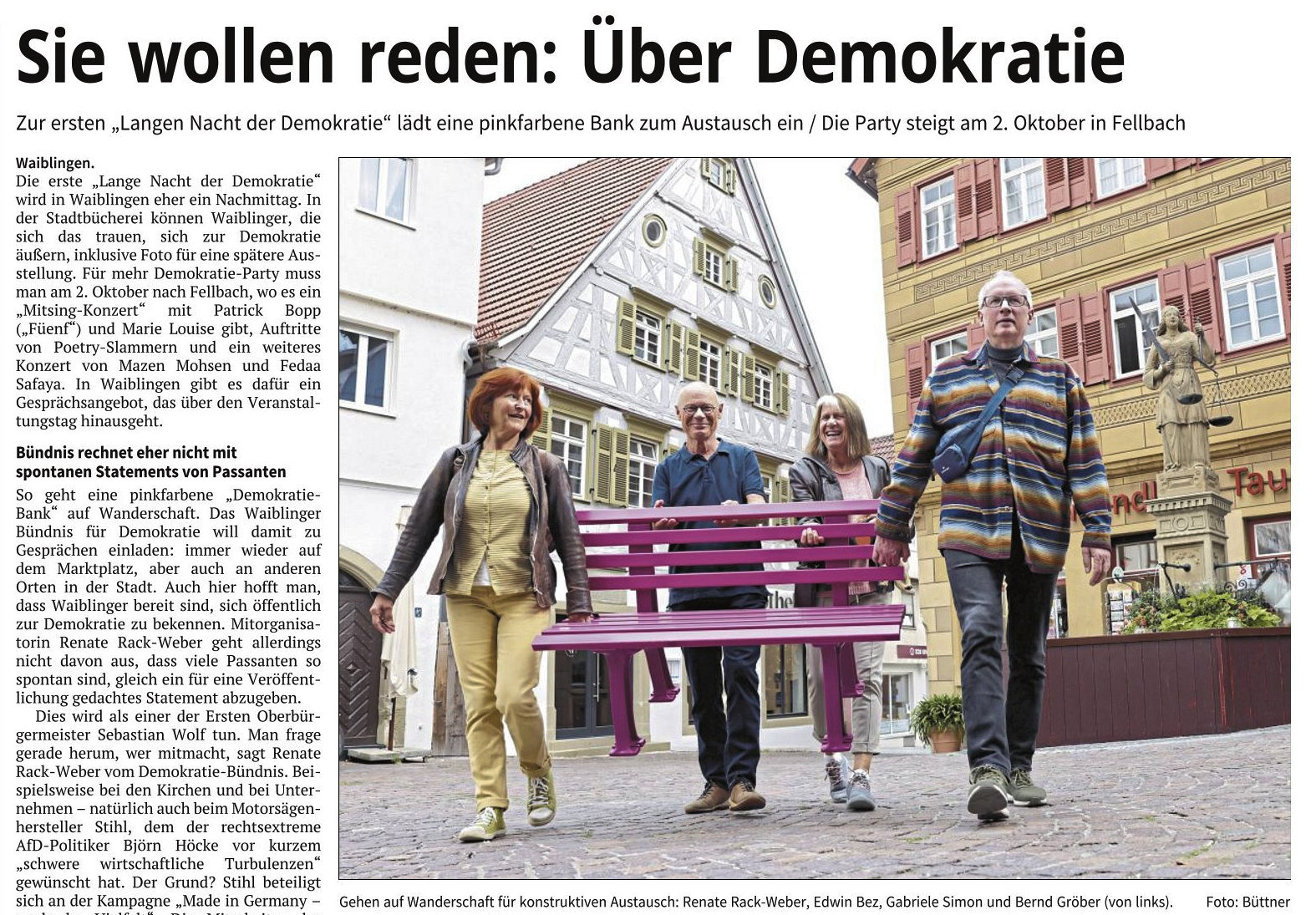 Bericht der Waiblinger Kreiszeitung vom 24. September 2024